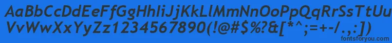 Шрифт Trebucbi – чёрные шрифты на синем фоне
