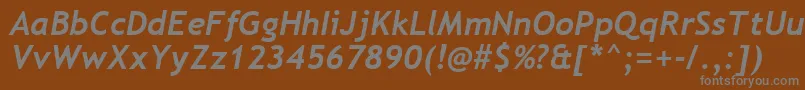 Trebucbi Font – Gray Fonts on Brown Background
