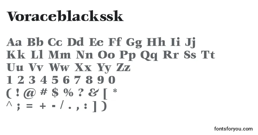 Voraceblackssk-fontti – aakkoset, numerot, erikoismerkit
