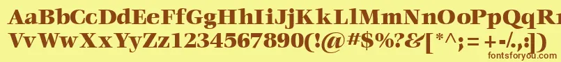 Więcej informacji o czcionce Voraceblackssk Czcionka Voraceblackssk – brązowe czcionki na żółtym tle