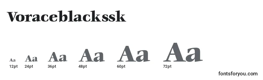 Размеры шрифта Voraceblackssk