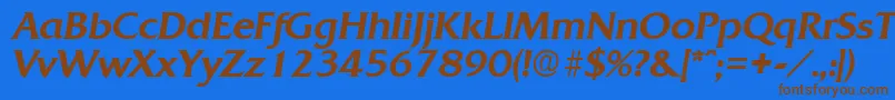 Шрифт QuadratMediumita – коричневые шрифты на синем фоне