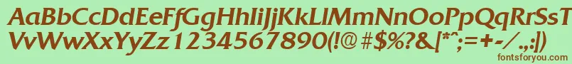 QuadratMediumita Font – Brown Fonts on Green Background