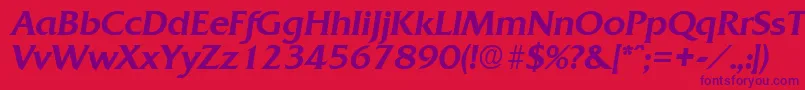QuadratMediumita Font – Purple Fonts on Red Background