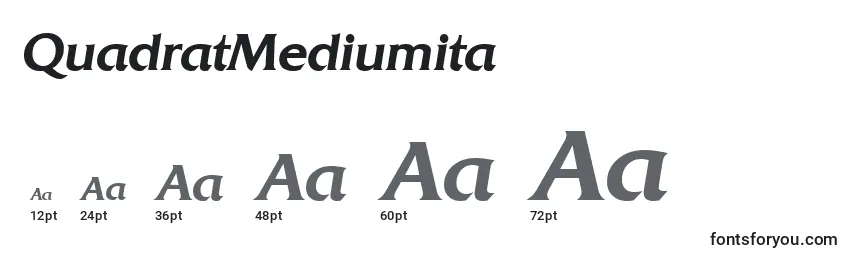 QuadratMediumita-fontin koot
