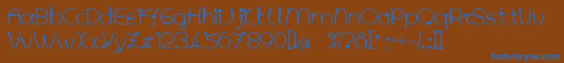 Angolettaregular Font – Blue Fonts on Brown Background