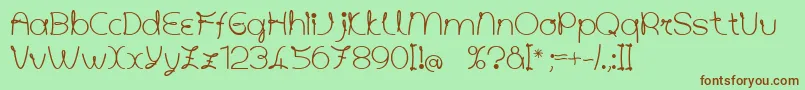 Angolettaregular Font – Brown Fonts on Green Background