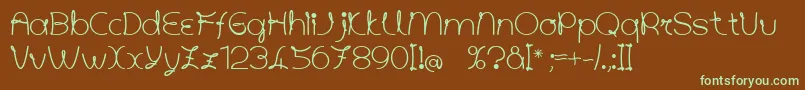 Angolettaregular Font – Green Fonts on Brown Background