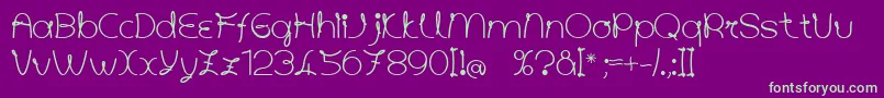 Angolettaregular Font – Green Fonts on Purple Background