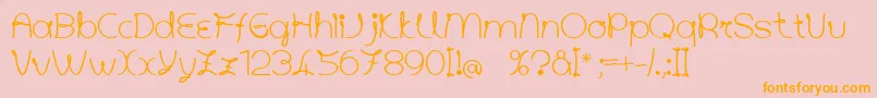 Angolettaregular-Schriftart – Orangefarbene Schriften auf rosa Hintergrund