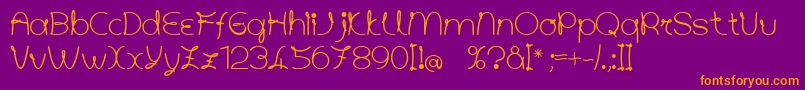 Angolettaregular Font – Orange Fonts on Purple Background