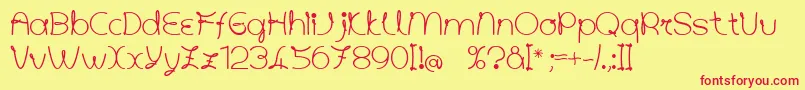 Angolettaregular Font – Red Fonts on Yellow Background