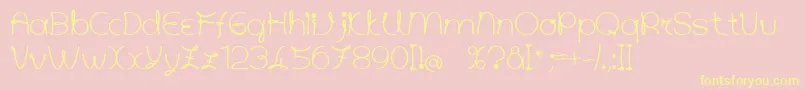 Angolettaregular Font – Yellow Fonts on Pink Background