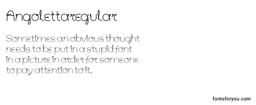 Review of the Angolettaregular Font