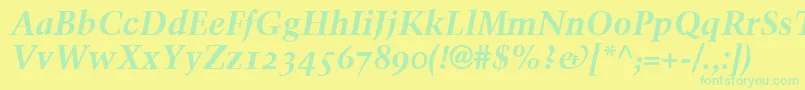 More about TrumpMediaevalBoldItalicOldStyleFigures Font TrumpMediaevalBoldItalicOldStyleFigures Font – Green Fonts on Yellow Background