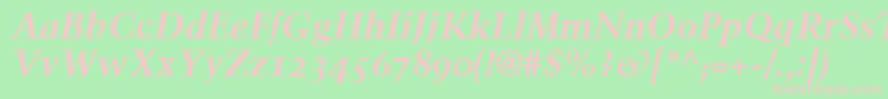 TrumpMediaevalBoldItalicOldStyleFigures Font – Pink Fonts on Green Background