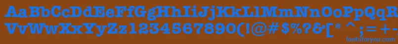 SecretarycBold Font – Blue Fonts on Brown Background