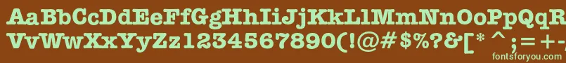 SecretarycBold Font – Green Fonts on Brown Background