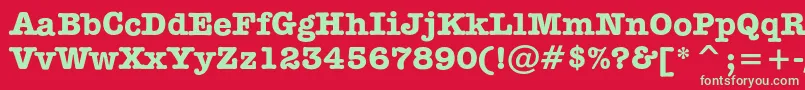 SecretarycBold Font – Green Fonts on Red Background