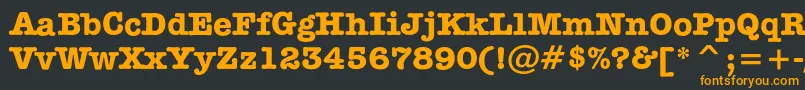 SecretarycBold Font – Orange Fonts on Black Background