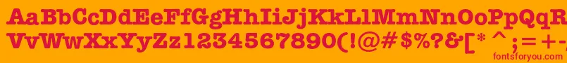 SecretarycBold Font – Red Fonts on Orange Background