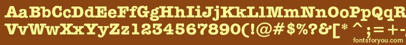 SecretarycBold Font – Yellow Fonts on Brown Background