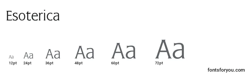 Размеры шрифта Esoterica