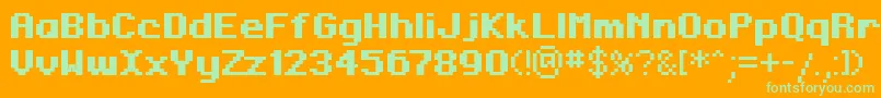 RegupixBold Font – Green Fonts on Orange Background