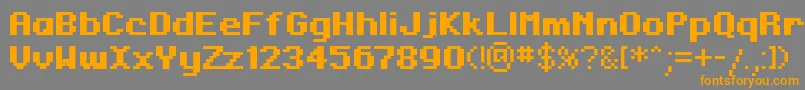 RegupixBold Font – Orange Fonts on Gray Background