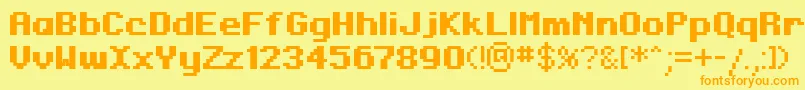RegupixBold Font – Orange Fonts on Yellow Background