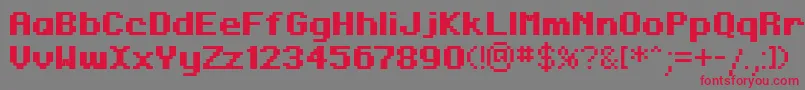 フォントRegupixBold – 赤い文字の灰色の背景