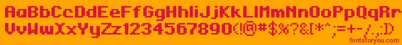 RegupixBold Font – Red Fonts on Orange Background