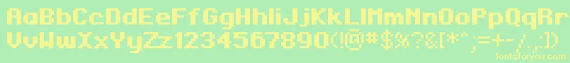 RegupixBold Font – Yellow Fonts on Green Background
