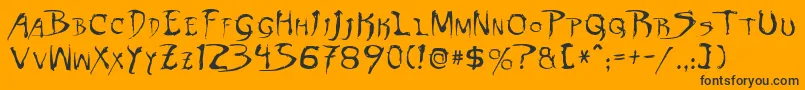 DinobotsNormal Font – Black Fonts on Orange Background