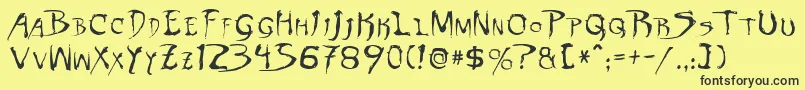 DinobotsNormal Font – Black Fonts on Yellow Background
