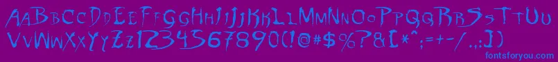 DinobotsNormal Font – Blue Fonts on Purple Background
