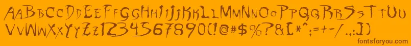 DinobotsNormal Font – Brown Fonts on Orange Background