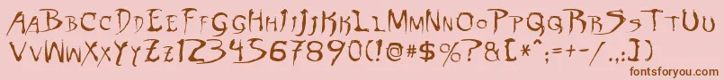 DinobotsNormal Font – Brown Fonts on Pink Background