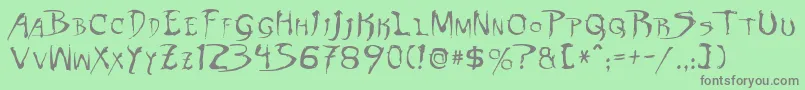 フォントDinobotsNormal – 緑の背景に灰色の文字