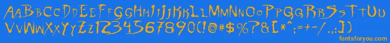 DinobotsNormal Font – Orange Fonts on Blue Background