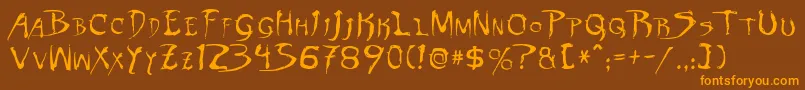 DinobotsNormal Font – Orange Fonts on Brown Background