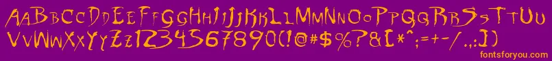 DinobotsNormal Font – Orange Fonts on Purple Background