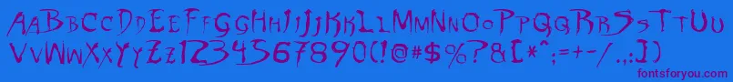 DinobotsNormal Font – Purple Fonts on Blue Background