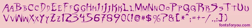 DinobotsNormal Font – Purple Fonts on Pink Background