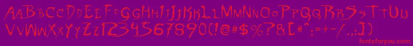 DinobotsNormal Font – Red Fonts on Purple Background