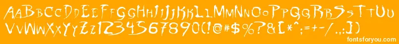 DinobotsNormal Font – White Fonts on Orange Background