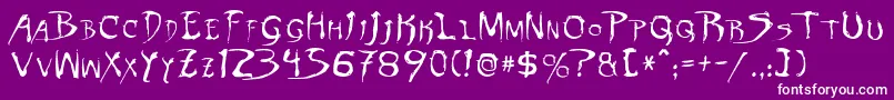 フォントDinobotsNormal – 紫の背景に白い文字