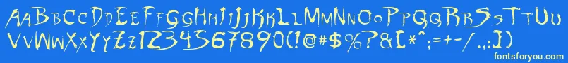 DinobotsNormal Font – Yellow Fonts on Blue Background