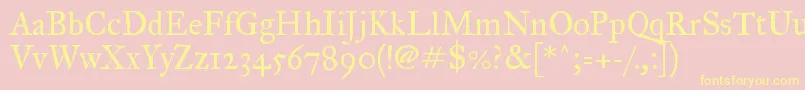 Imfegprm28p Font – Yellow Fonts on Pink Background