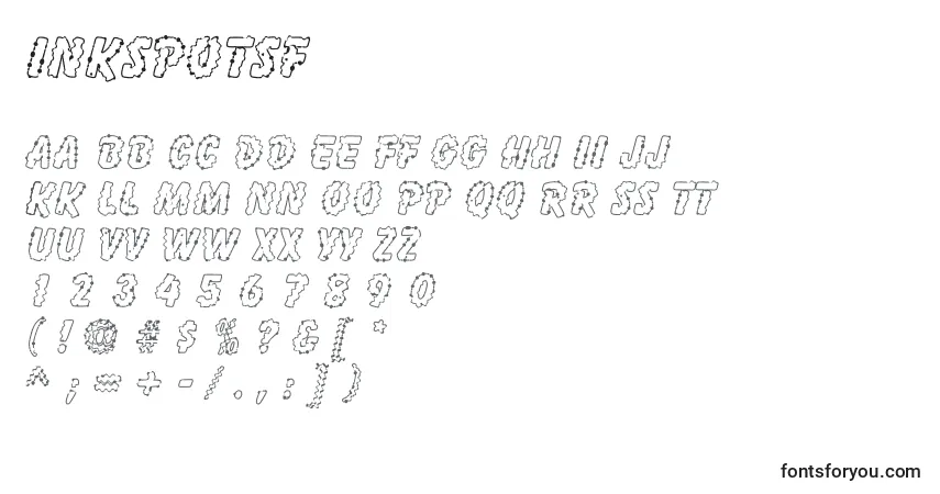 A fonte InkspotSf – alfabeto, números, caracteres especiais